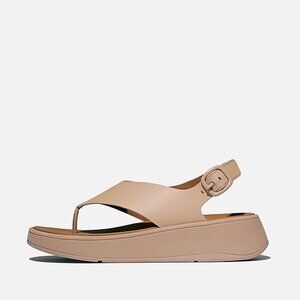 F-MODE Leather Flatform Back-Strap Toe-Post Sandals size 8.5 (40EU)